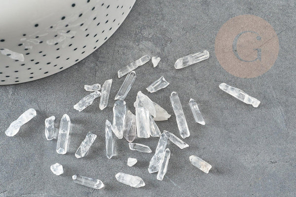 Perles cristal de roche naturel 13.5-35mm, non percée, pierre brute en cristal pierre naturelle x5 (G9367)