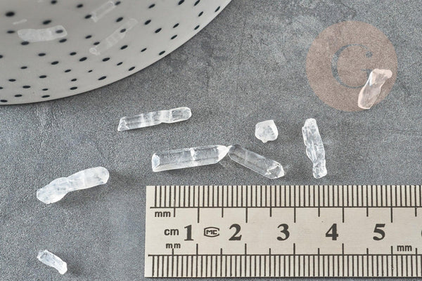 Perles cristal de roche naturel 13.5-35mm, non percée, pierre brute en cristal pierre naturelle x5 (G9367)