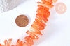 Perles cristal de roche teinté orange, pierre roulée ,perle pierres naturelle, 14-30mm, x10 (G6900)