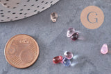 Perles cristal goutte multicolore cristal tchèque 6.5x4.5mm, x50 (G4187)