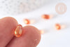 Perles cristal goutte orange paillettes dorées 9mm, x50 (G7290)