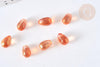 Perles cristal goutte orange paillettes dorées 9mm, x50 (G7290)