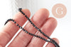 Perles cristal toupies à facette noir 2x3mm, x1 fil de 49cm (G4670)