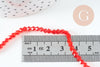 Perles cristal toupies à facette rouge transparent 3.5mm, fil de 32cm x1 (G10727)
