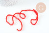 Perles cristal toupies à facette rouge transparent 3.5mm, fil de 32cm x1 (G10727)