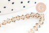 Perles cristal toupies facette beige transparent 3mm,fil de 36cm, x1 (G2598)