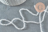 Perles cristal toupies facette transparent 3mm, x1 fil de 45 cm (G1632)