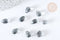 Perles cristal transparent goutte paillettes dorées 9mm, verre, x50 (G7295)