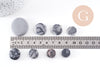 Perles disque jaspe naturel gris marbré 11-26mm, x5 (G10147)