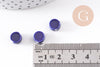 Perles disque porcelaine bleue foncé 13mm, x10 (G1239)