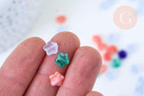 Perles étoile multicolore 8x8.5mm cristal tchèque, x50 (G5839)