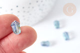 Perles fleur verre bleu violet, perles verre tchèque, x10 Perles (G8108)