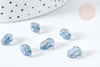 Perles fleur verre bleu violet, perles verre tchèque, x10 Perles (G8108)