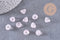 Perles fleur verre rose très clair, perles verre tchèque, perles fleur, verre violet, 11mm, x10 (G4586)