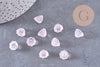 Perles fleur verre rose très clair, perles verre tchèque, perles fleur, verre violet, 11mm, x10 (G4586)