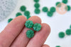 Perles fleur verre vert 6x3mm, perles verre tchèque pour creation bijou x10 G5610