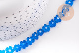 Perles fleurs verre millefiori artisanal 6.5-9mm, x1 fil de 40cm (G10493)