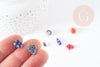 Perles goutte verre millefiori 10-17mm, perle verre artisanale verre pour création bijoux, x5 (G1943)