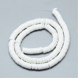 Perles polymère blanc heishi 6mm,fabrication bijoux, Perles plastique, perle heishi,perle disque, 6mm,le fil de 40cm-G1631