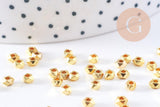 Perles hexagonale intercalaires facetté zamac doré 4x3.5mm, x50 (G10685)