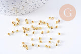 Perles hexagonale intercalaires facetté zamac doré 4x3.5mm, x50 (G10685)