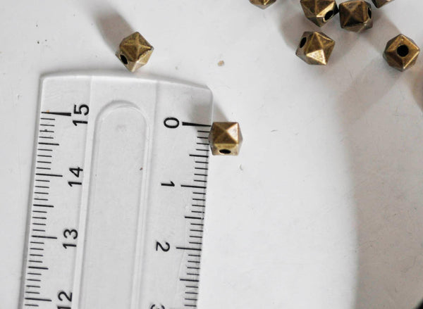 Perles hexagone zamac bronze intercalaires 4mm, x10 (G2754)