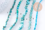 Perles howlite naturelle turquoise 12-14-16-18mm, x1 fil de 37cm (G1851)