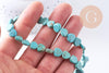 Perles howlite naturelle turquoise 12-14-16-18mm, x1 fil de 37cm (G1851)