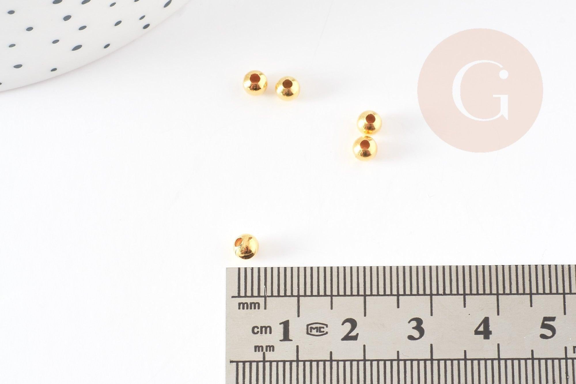 Perles intercalaires Dorées, perles dorées, perle intercalaire, fer doré, 4mm, x 10gr G1352