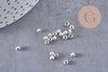 Perles intercalaires argentées,perles argent, métal argenté, 3mm-, x 5Gr (G1322)