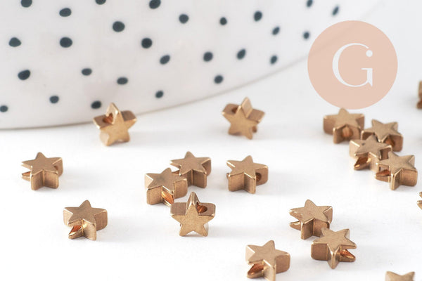 Perles intercalaires étoiles laiton brut 4.5mm, x30 (G1494)