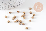 Perles intercalaires étoiles laiton brut 4.5mm, x30 (G1494)