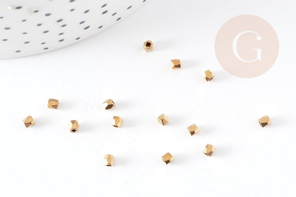 Perles intercalaires facettées laiton brut 2.5mm, x100 (G0032)