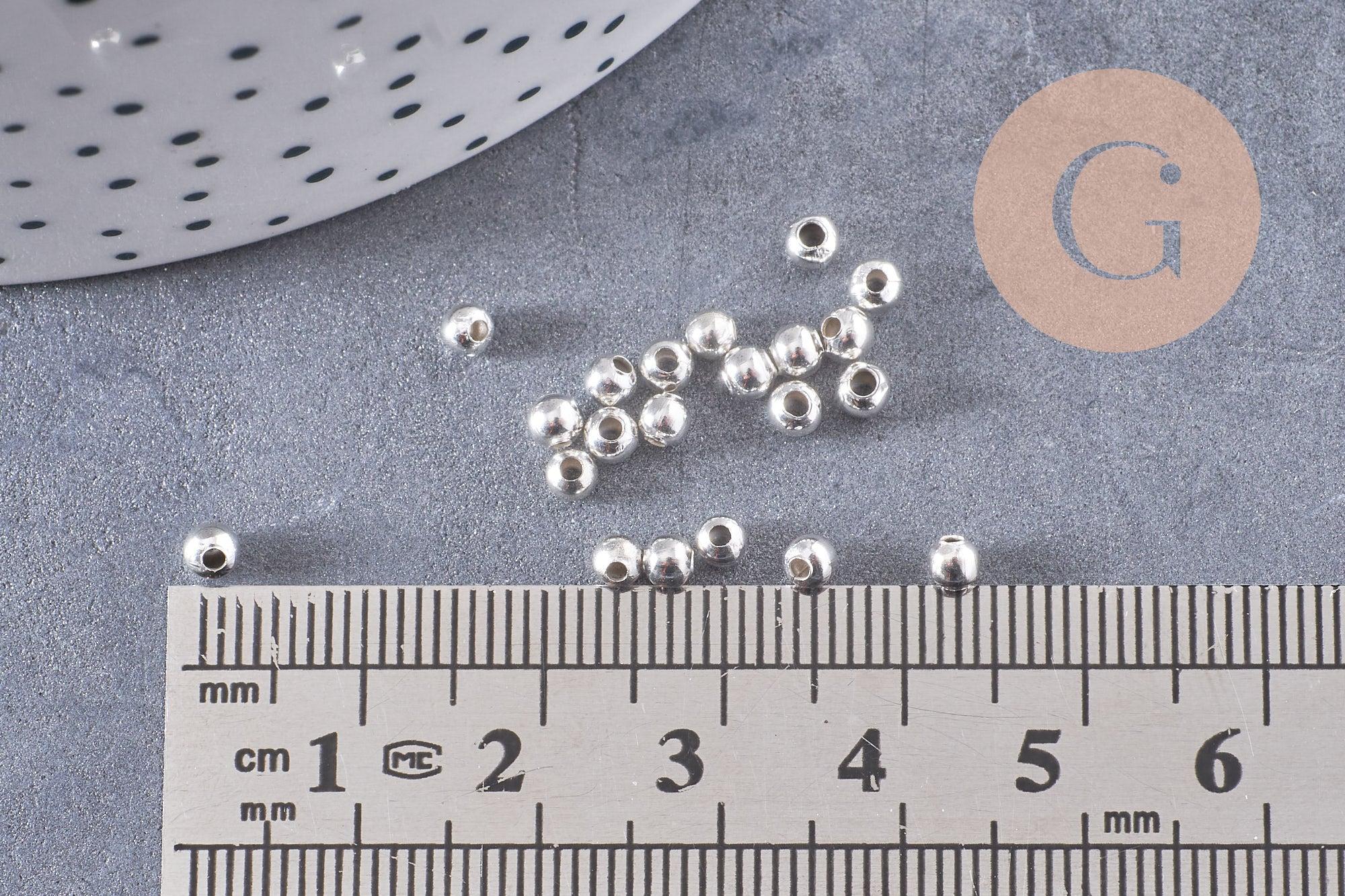 Perles intercalaires fer argenté 3mm, x5gr (G1322)