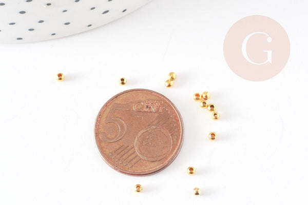 Perles intercalaires fer doré 2mm, x10gr (G2444)
