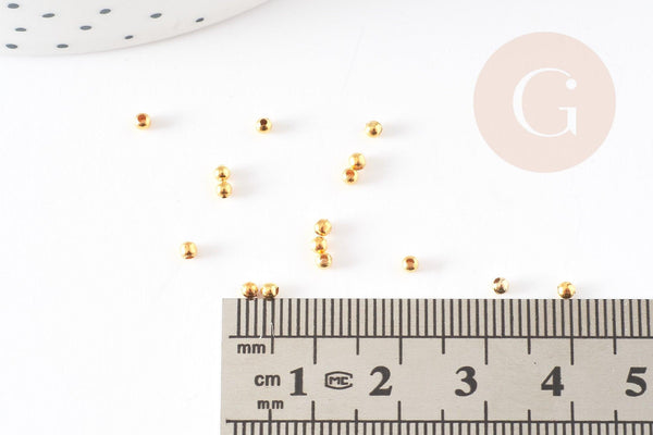 Perles intercalaires fer doré 2mm, x10gr (G2444)