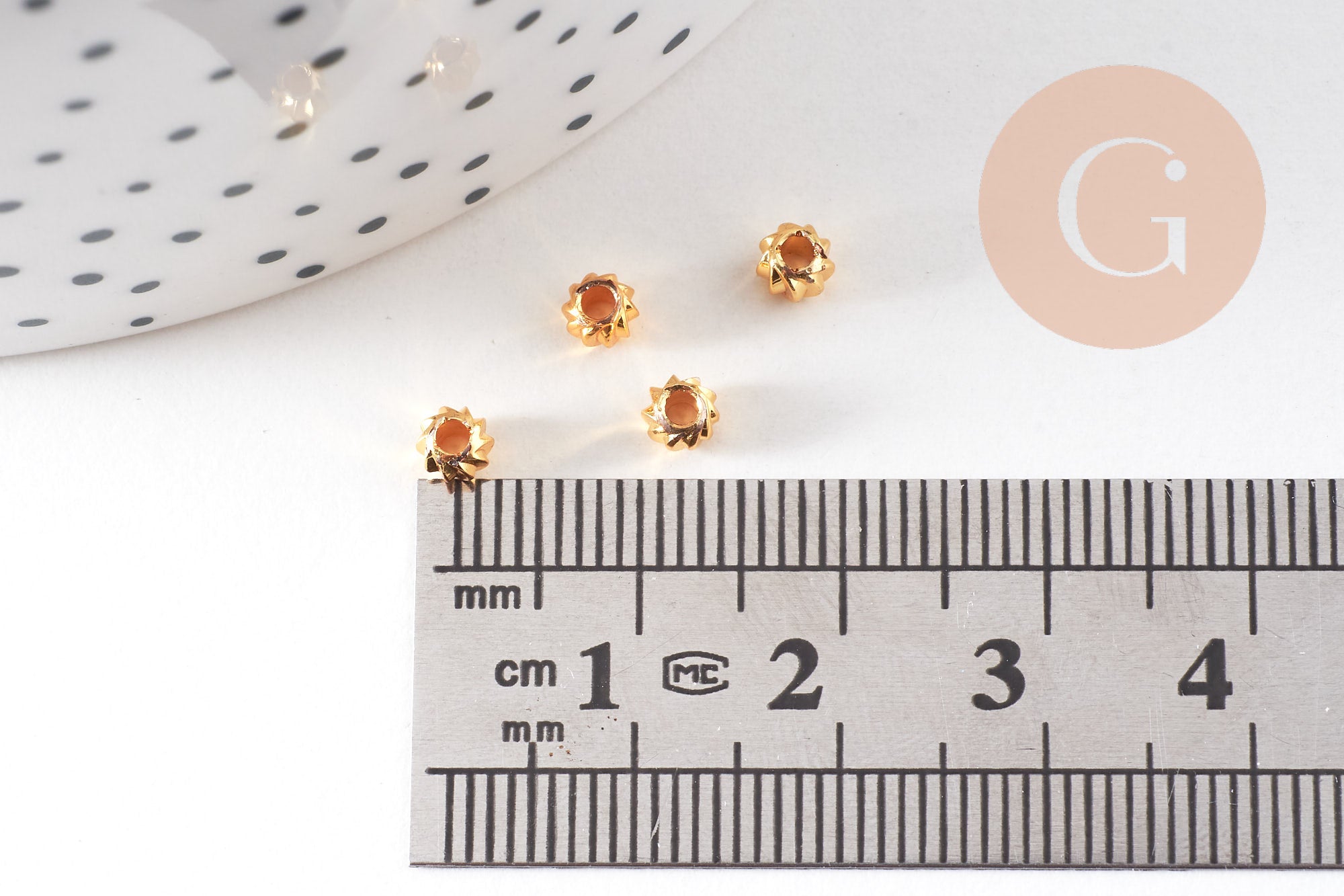 Perles intercalaires laiton doré 24k, perle texturée,perle intercalaire, perles dorées, création bijoux, x 10,4mm G5247
