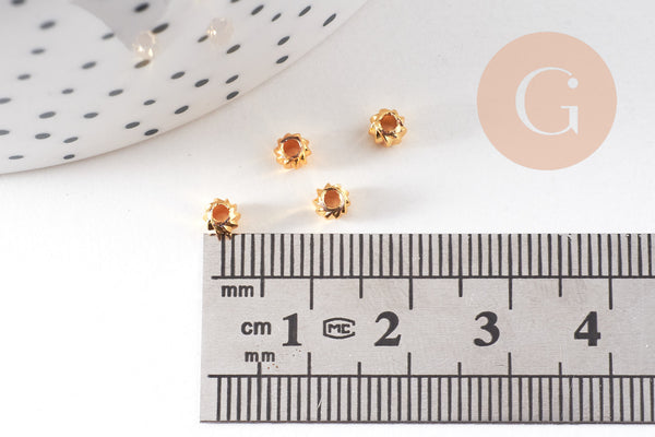 Perles intercalaires laiton doré 24k, perle texturée,perle intercalaire, perles dorées, création bijoux, x 10,4mm G5247