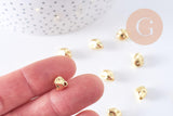 Perles intercalaires nuggets zamac doré 9.5x7mm, x10 (G10653)