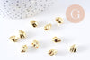 Perles intercalaires nuggets zamac doré 9.5x7mm, x10 (G10653)