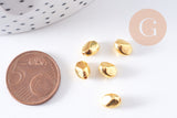 Perles intercalaires nuggets zamac doré vieilli 6x5mm, x40 (G10686)