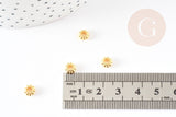 Perles intercalaires rondelles fleurs zamac doré 6mm, x50 (G5791)