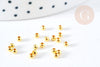 Perles intercalaires rondes laiton doré 2.4mm, x 1Gr (G9841)