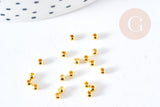 Perles intercalaires rondes laiton doré 2.4mm, x 1Gr (G9841)