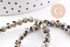 Perles jaspe dalmatien naturelle 4mm, x1 fil de 24cm (G0326)