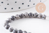 Perles jaspe picasso gris naturel 4mm,perles rondes, jaspe gris,pierre naturelle,perles jade,perles pierre,le fil de 83 perles, x1 (G0943)