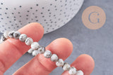 Perles jaspe sésame zébré naturel 6mm, x1 fil de 60 perles (G3822)