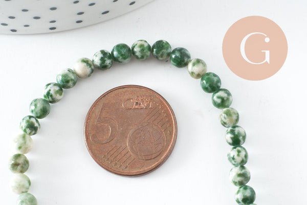 Perles jaspe vert naturel, jaspe bleuté, pierre naturelle, jaspe naturel, 4mm, fil de 38cm, x1 (G4071)