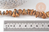 Perles nuggets quartz naturel doré 10-23mm,x1 fil de 37cm (G2411)