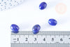 Perles ovale howlite teintée bleu foncé 10x8mm, x5 (G6460)